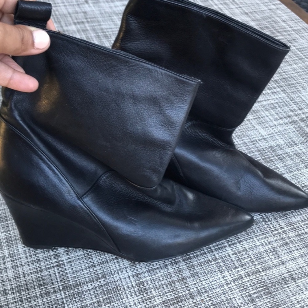 John Lewis Collection Weekend Rauna Leather Pull On Wedge Boots. (Size 6.5)